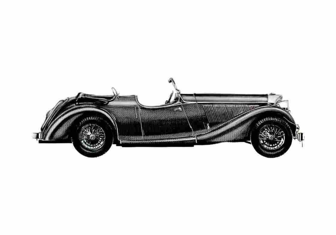Blueprint Jensen 3.5L V8 Cabriolet 1937 A4 Photo Print