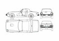 Blueprint Jensen Healey Cabriolet 1977 A4 Photo Print