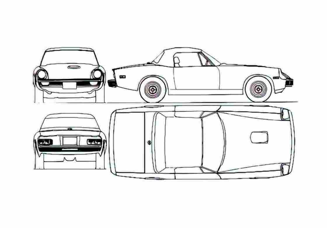 Blueprint Jensen Healey Coupe 1972 A4 Photo Print