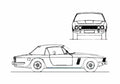 Blueprint Jensen Interceptor Cabriolet 1966 A4 Photo Print