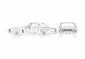 Blueprint Jensen Interceptor Convertible Cabriolet 1974 A4 Photo Print
