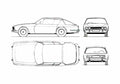 Blueprint Jensen Interceptor Coupe 1966 A4 Photo Print