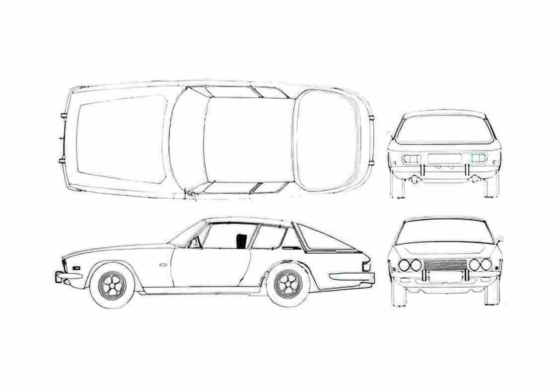 Blueprint Jensen Interceptor III Hatchback 1966 A4 Photo Print