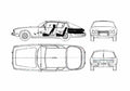 Blueprint Jensen Interceptor III Hatchback 1975 A4 Photo Print