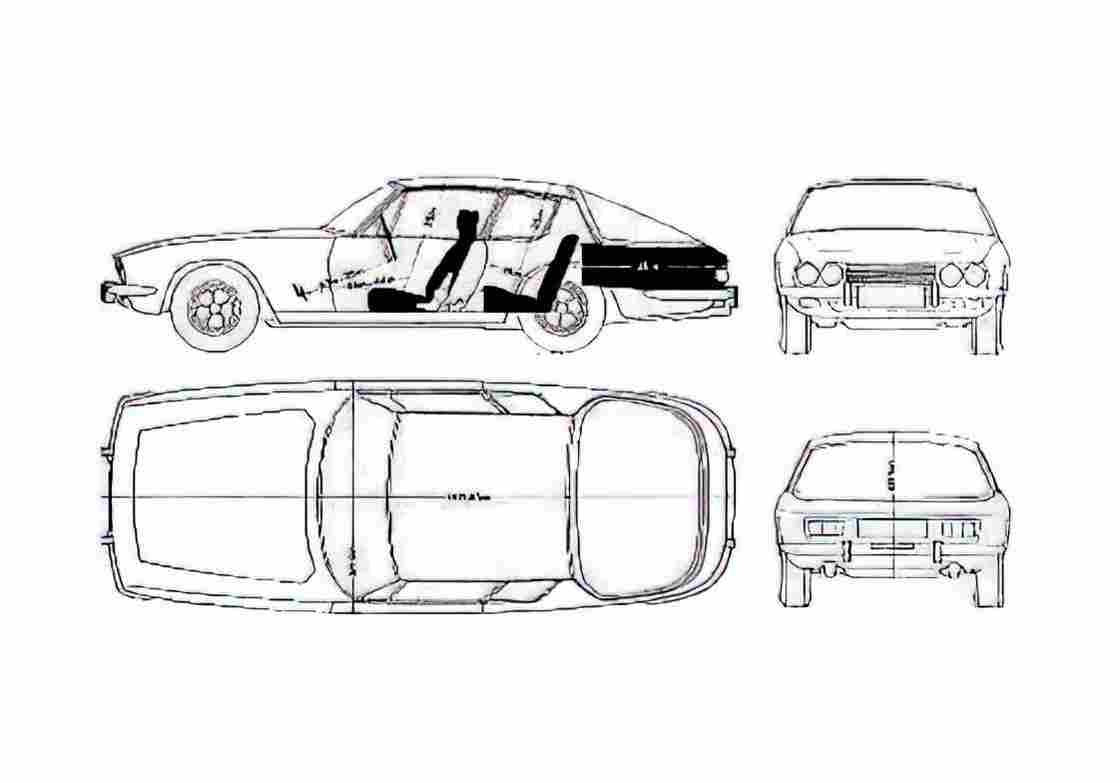 Blueprint Jensen Interceptor III Hatchback 1975 A4 Photo Print