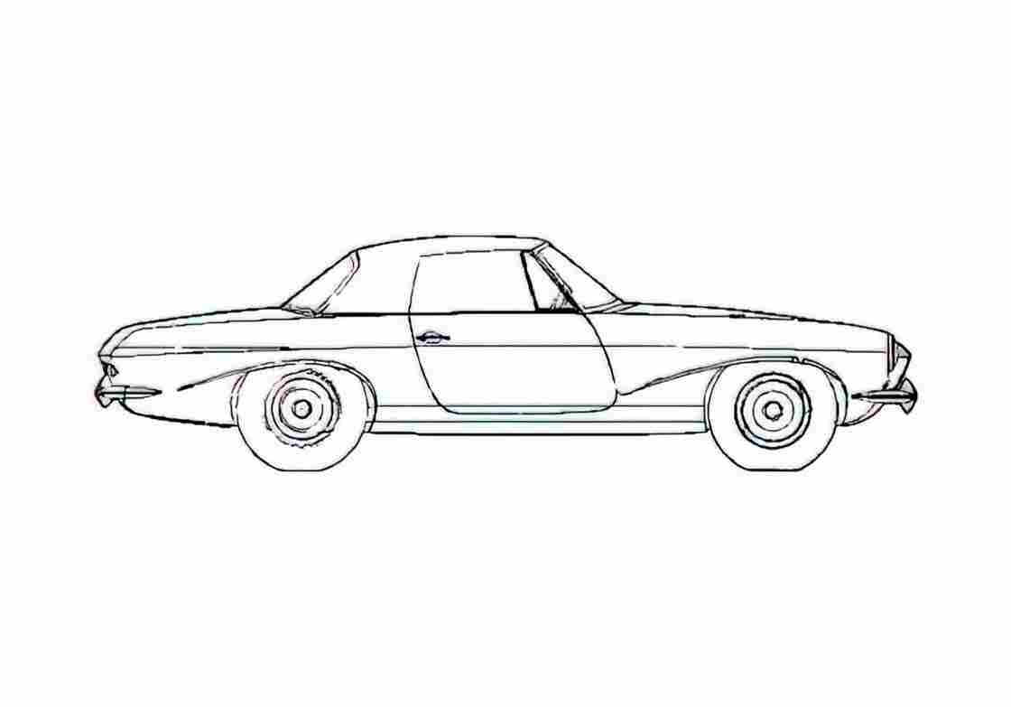 Blueprint Jensen Interceptor P66 Cabriolet 1965 A4 Photo Print