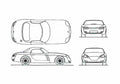 Blueprint Jensen S V8 Coupe 1999 A4 Photo Print