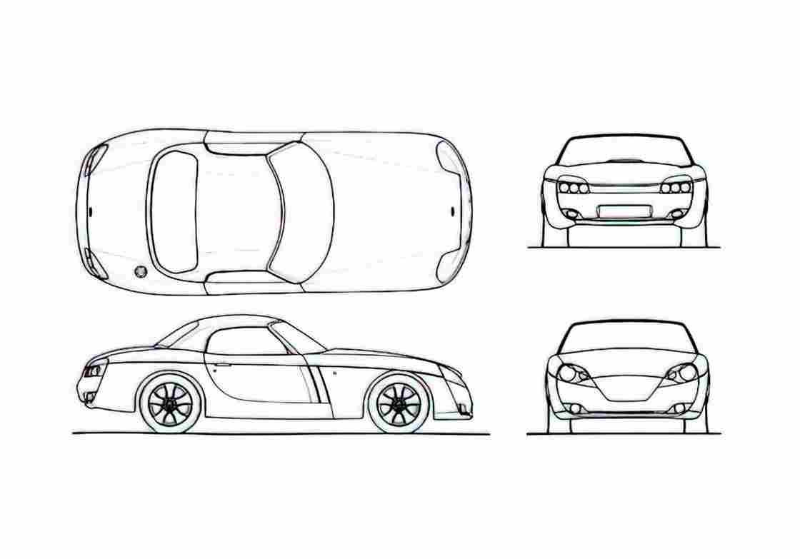 Blueprint Jensen S V8 Coupe 1999 A4 Photo Print