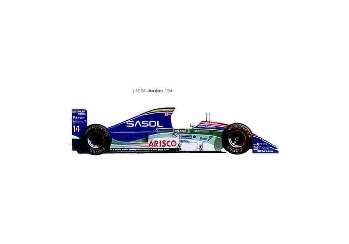 Blueprint Jordan 194 F1 OW 1994 01 A4 Photo Print