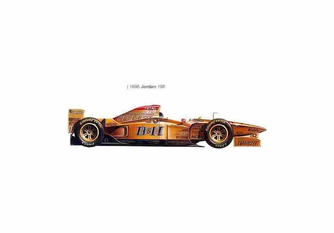 Blueprint Jordan 196 F1 OW 1996 01 A4 Photo Print