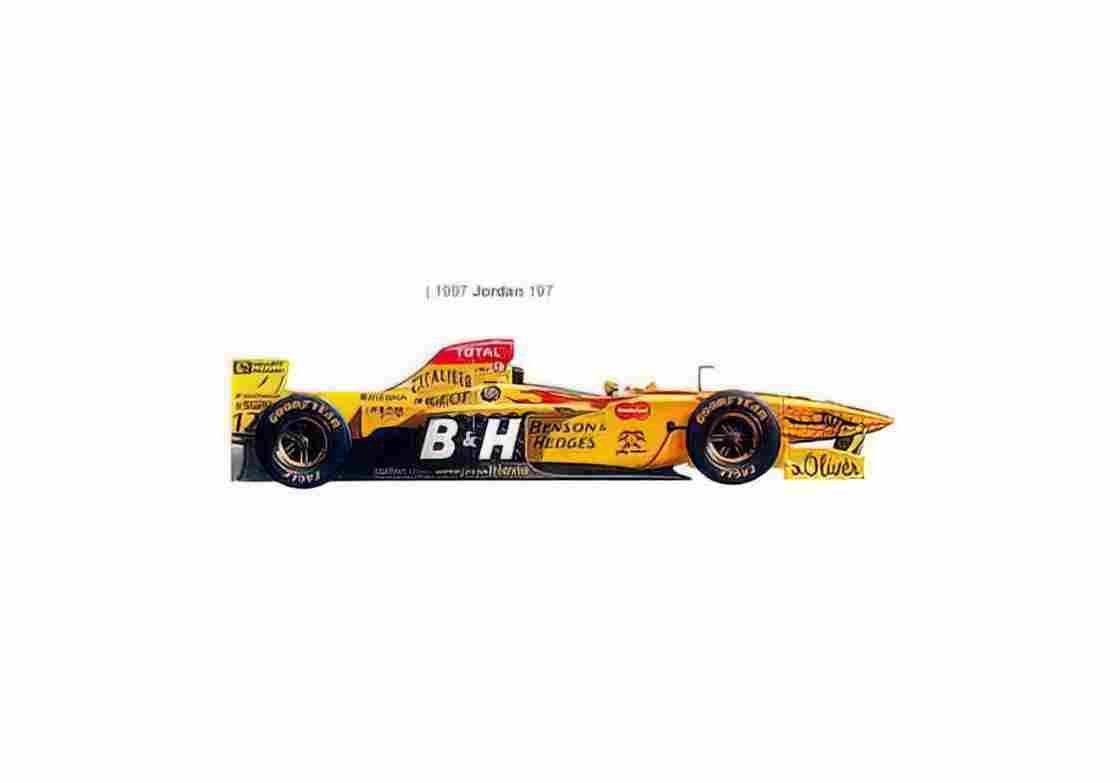 Blueprint Jordan 197 F1 OW 1997 01 A4 Photo Print