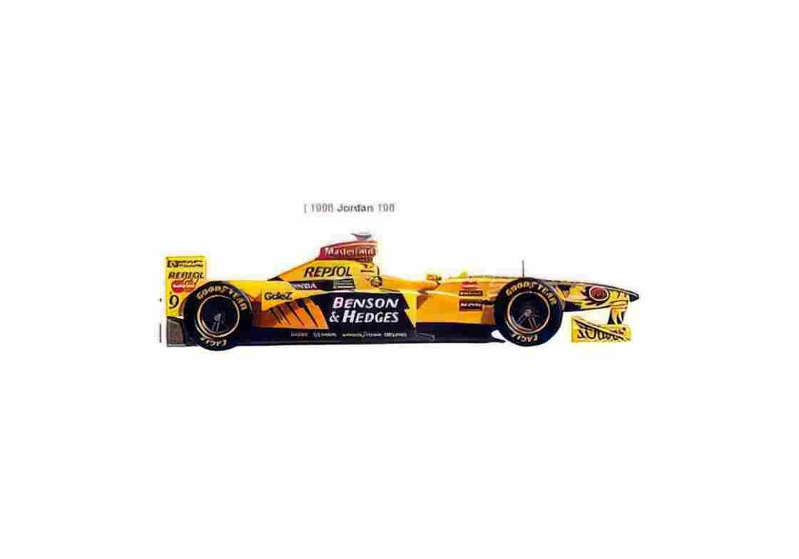 Blueprint Jordan 198 F1 OW 1998 01 A4 Photo Print