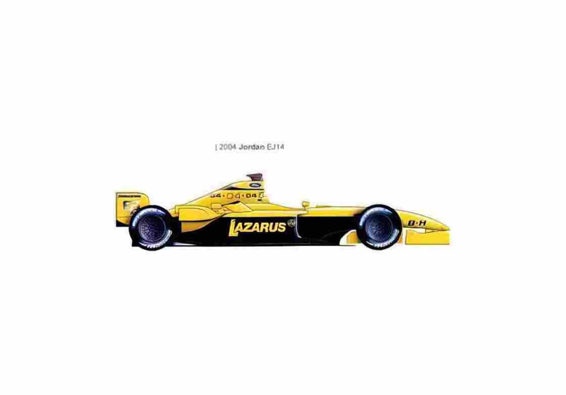 Blueprint Jordan EJ14 F1 OW 2004 01 A4 Photo Print
