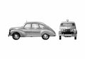 Blueprint Jowett Javelin Rallye Monte Carlo Sedan 1950 A4 Photo Print
