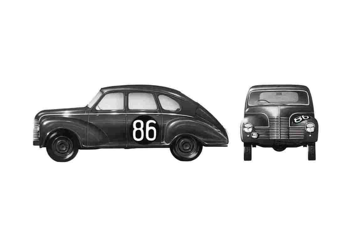 Blueprint Jowett Javelin Rallye Sedan 1949 A4 Photo Print