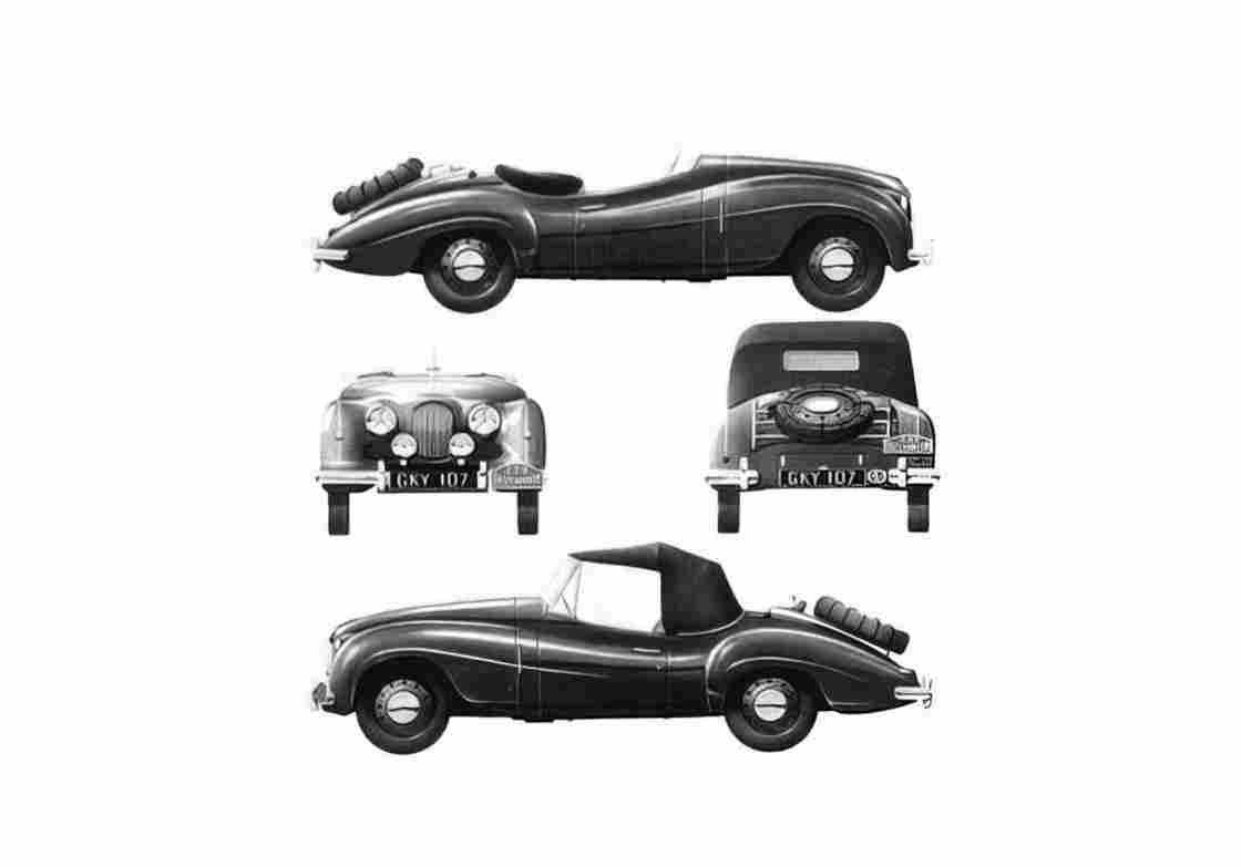 Blueprint Jowett Jupiter Rallye Monte Carlo Roadster 1951 A4 Photo Print