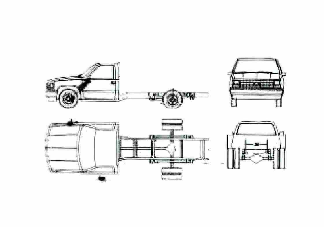 Blueprint K Chassis Cab LWB Pick up 1990 A4 Photo Print