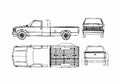Blueprint K Extended Cab Long Box Pick up 1990 A4 Photo Print