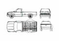 Blueprint K Regular Cab Long Box Pick up 1990 A4 Photo Print