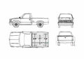 Blueprint K Regular Cab Short Box Pick up 1990 A4 Photo Print