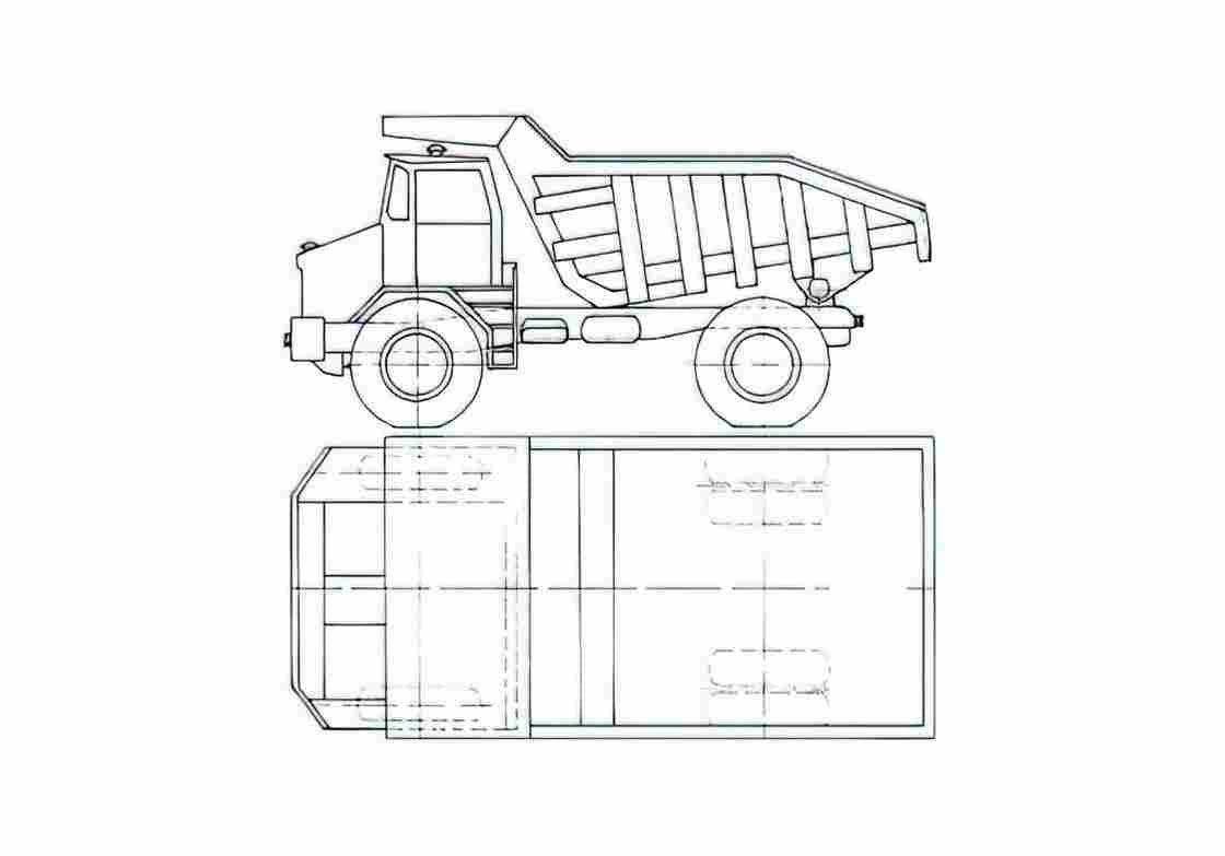 Blueprint Kaelble KVW34 Dump Truck 1965 A4 Photo Print