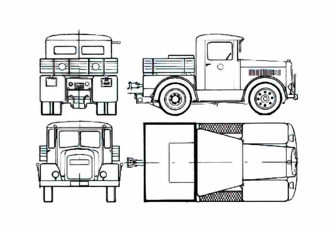 Blueprint Kaelble Schwerlastschlepper Truck 1936 A4 Photo Print