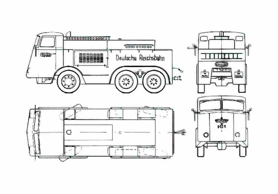 Blueprint Kaelble schwerlastschlepper Truck 1937 A4 Photo Print