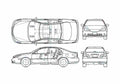 Blueprint Lexus ES 300 Sedan 2005 A4 Photo Print