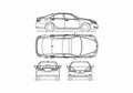 Blueprint Lexus ES 350 Sedan 2010 A4 Photo Print