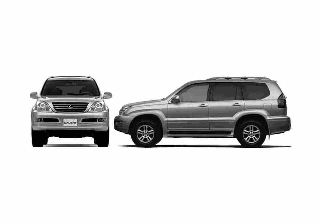 Blueprint Lexus GX SUV 2005 A4 Photo Print