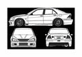 Blueprint Lexus HKS Altezza Sedan 2003 A4 Photo Print