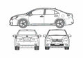 Blueprint Lexus HS250h Sedan 2010 A4 Photo Print