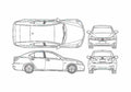 Blueprint Lexus IS 250 Sedan 2006 A4 Photo Print