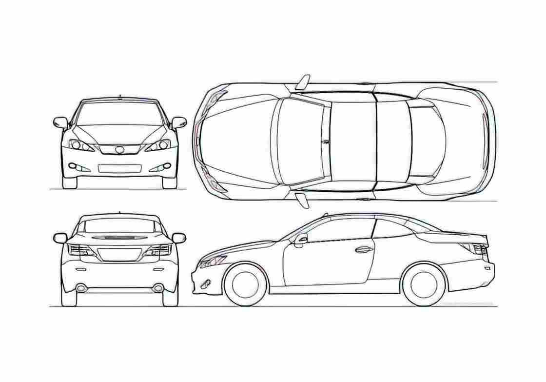 Blueprint Lexus IS 250C Coupe 2010 A4 Photo Print