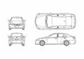 Blueprint Lexus IS 350 Deluxe Sedan 2007 A4 Photo Print