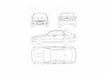 Blueprint Lexus IS 400 Sedan 2005 A4 Photo Print