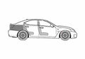 Blueprint Lexus IS F Sedan 2008 A4 Photo Print
