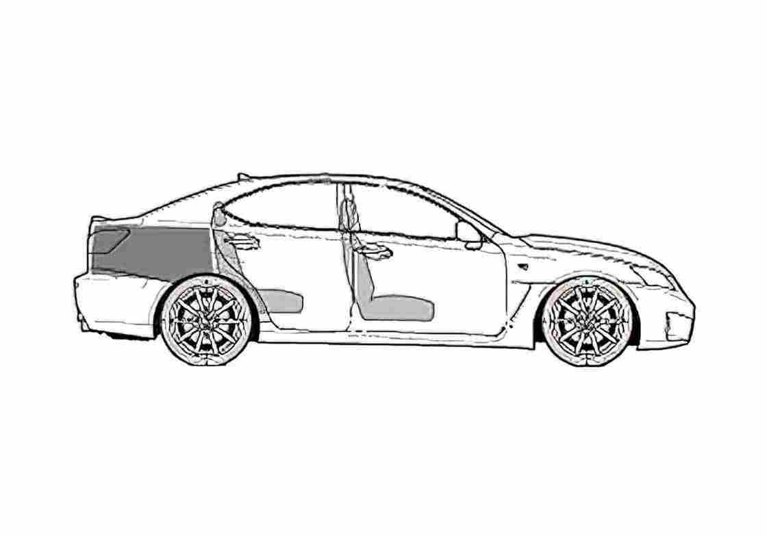 Blueprint Lexus IS F Sedan 2008 A4 Photo Print