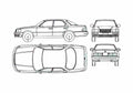 Blueprint Lexus LS 400 Sedan 1993 A4 Photo Print