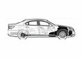 Blueprint Lexus LS 460 Sedan 2007 A4 Photo Print