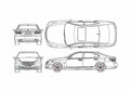 Blueprint Lexus LS 600h L Limousine 2008 A4 Photo Print