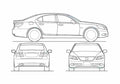 Blueprint Lexus LS Sedan 2007 A4 Photo Print