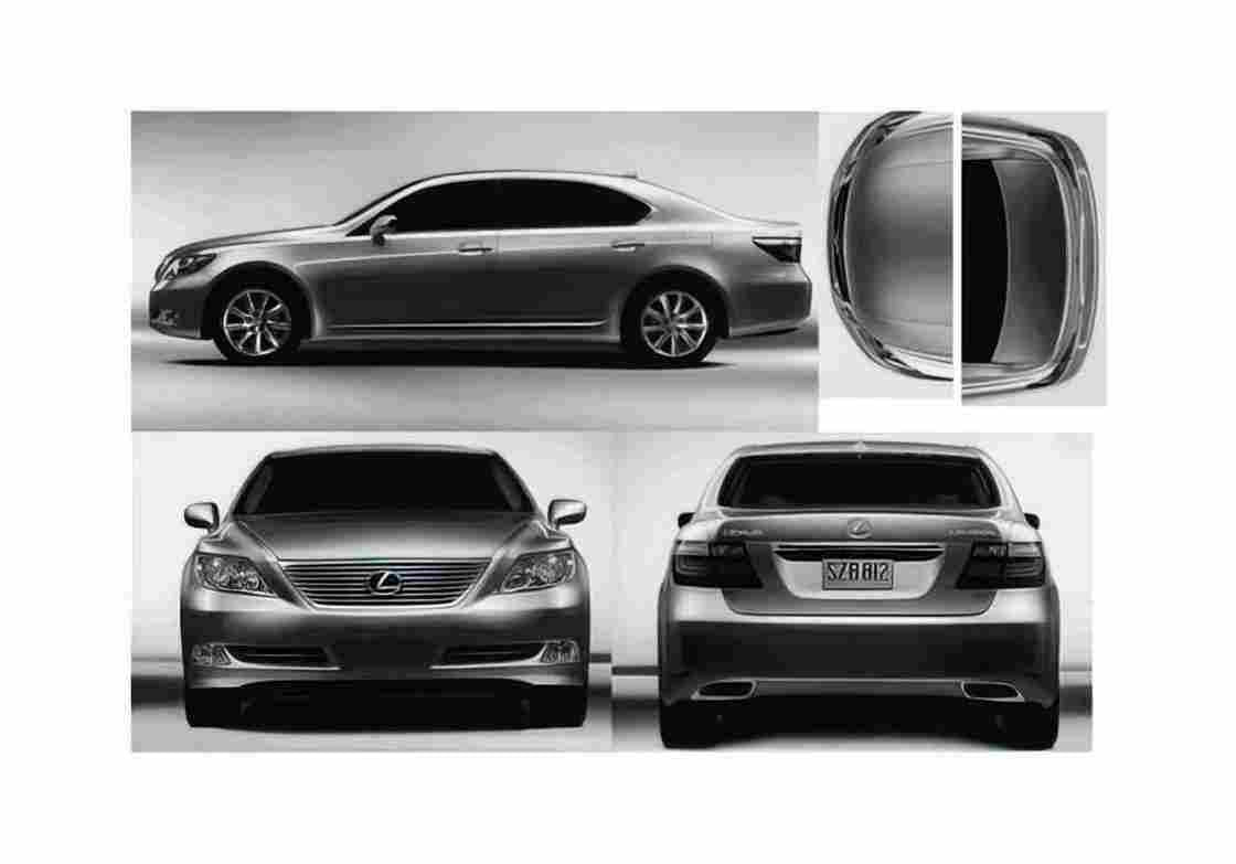 Blueprint Lexus LS Sedan 2008 A4 Photo Print