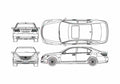 Blueprint Lexus LS460 L Limousine 2008 A4 Photo Print