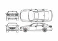 Blueprint Lexus LS460L Sedan 2008 A4 Photo Print