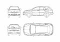 Blueprint Lexus RX 330 SUV 2005 A4 Photo Print