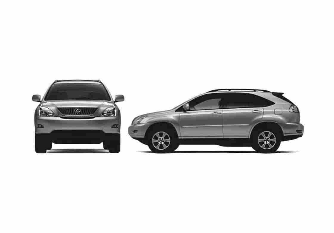 Blueprint Lexus RX SUV 2005 A4 Photo Print