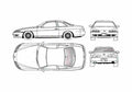 Blueprint Lexus SC 400 Coupe 1993 A4 Photo Print
