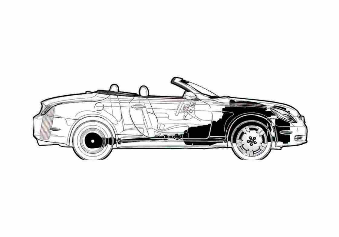 Blueprint Lexus SC 430 Cabriolet 2003 A4 Photo Print