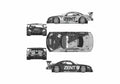 Blueprint Lexus SC 430 Zent Cerumo Coupe 2006 A4 Photo Print